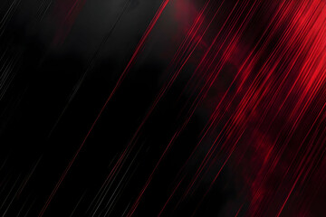Abstract Background with Diagonal Red Lines on Black Dynamically and Dramatically
