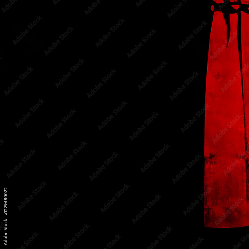 Aufkleber red light creates abstract shapes and patterns on a black background