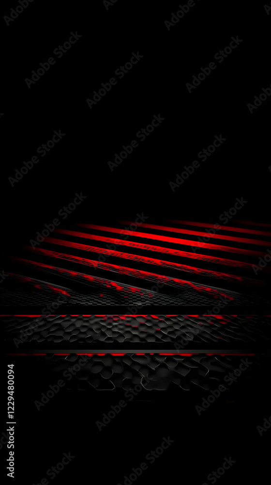 Poster dark hexagonal grid pattern creates futuristic and technological design background