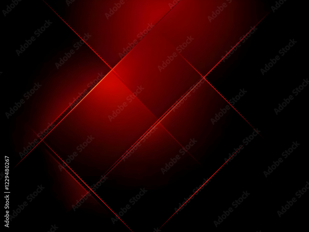 Poster abstract red and black background creates dynamic diagonal lines with soft lighting effects