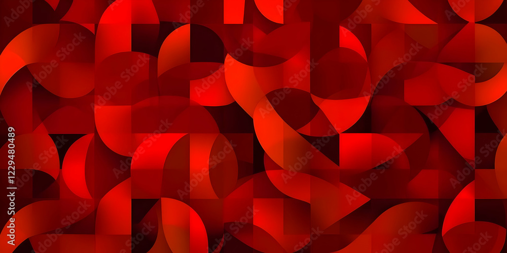 Aufkleber abstract red background creates dynamic visual with overlapping geometric shapes and shadows