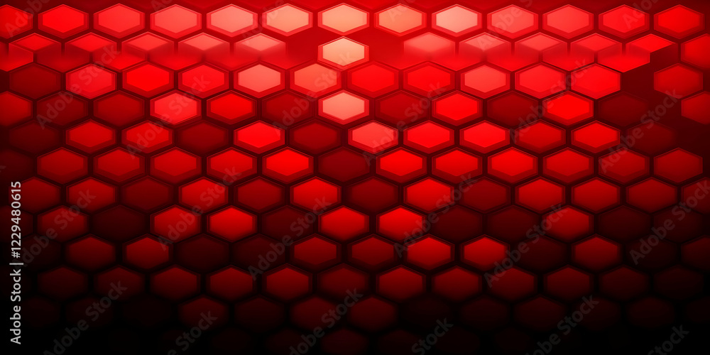 Aufkleber 3d red hexagon pattern background creates stunning visual interest