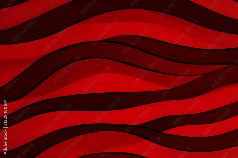 Poster abstract red and dark red wavy background creates a visually appealing pattern design