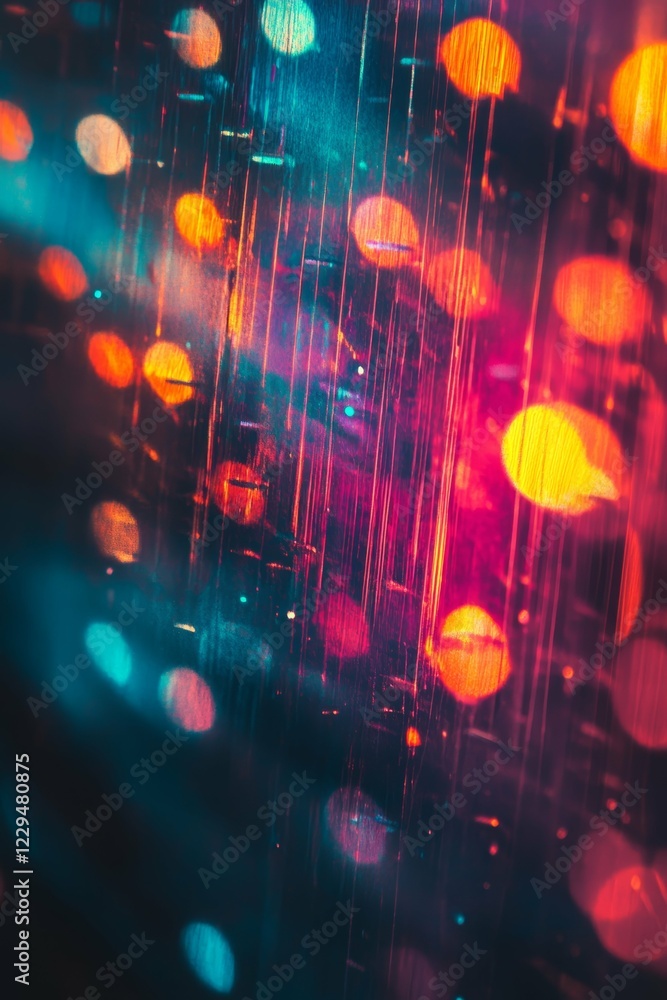 Poster vibrant abstract bokeh lights creating a dynamic and colorful background