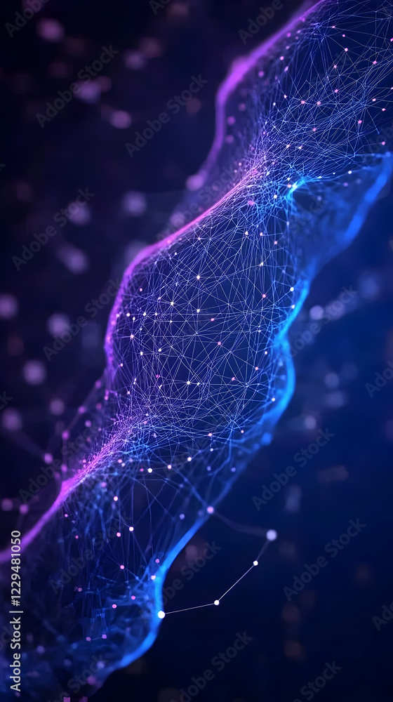 Poster abstract background with futuristic network connections and bokeh effect beautifully illuminated