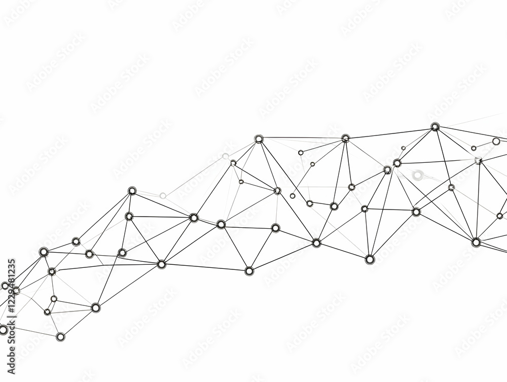 Poster abstract network connections form intricate patterns on white background with subtle depth