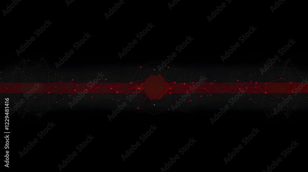 Poster Abstract Red and Black Geometric Lines and Shapes Background Design with Plexus Network