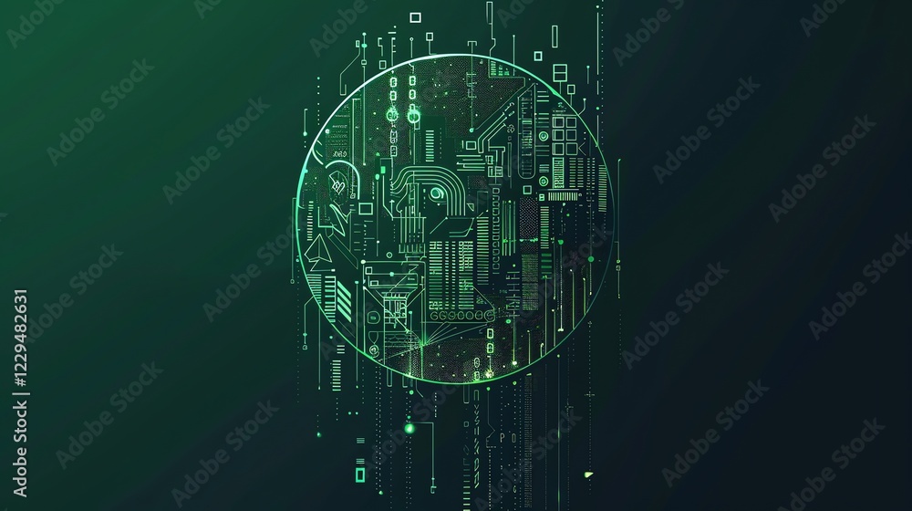 Aufkleber a digital rendering of a circuit board.