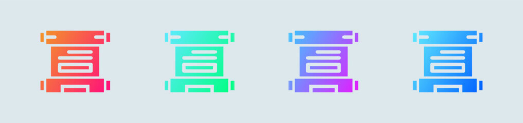 Fototapeta premium Quest solid icon in gradient colors. Discovery signs vector illustration.