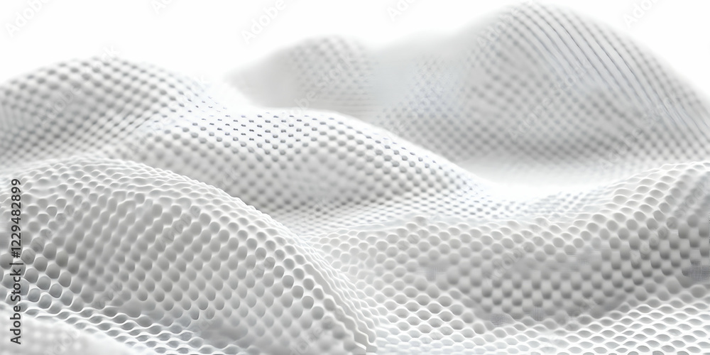 Poster white 3d honeycomb pattern forms abstract waves background gently