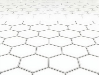 Naklejka premium White Hexagonal Tiles form an Abstract Geometric Background, Creating a Modern and Clean Design