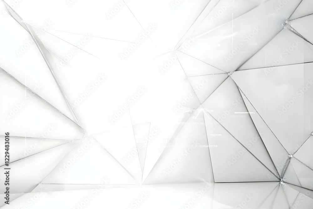 Poster abstract white geometric background creates a modern and clean look with triangular shapes.