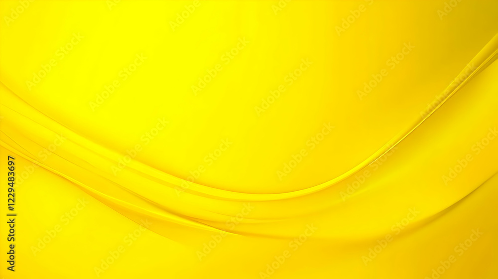 Poster abstract yellow background with smooth wavy lines creates a flowing, dynamic, and visually appealing