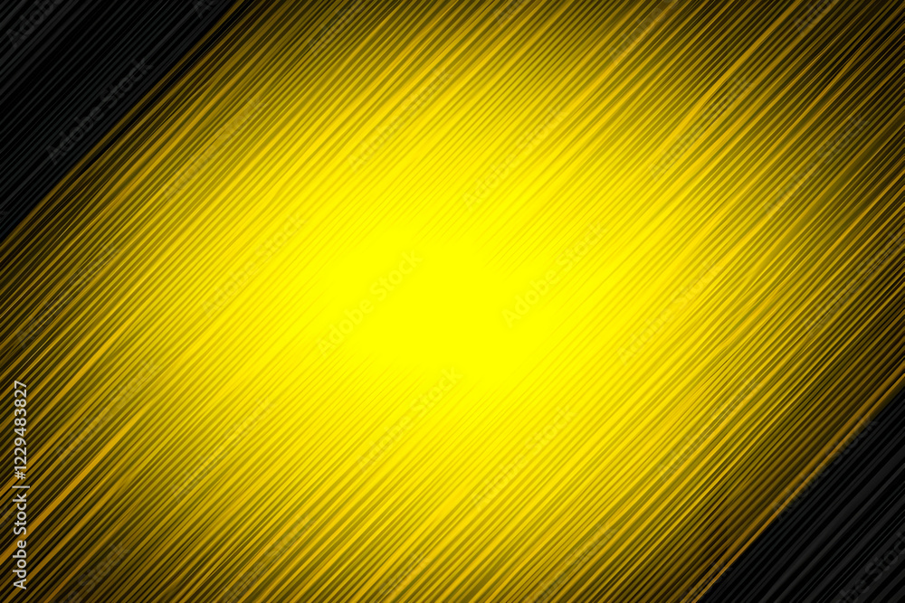 Poster diagonal yellow and black lines converge dynamically into a central bright spot.