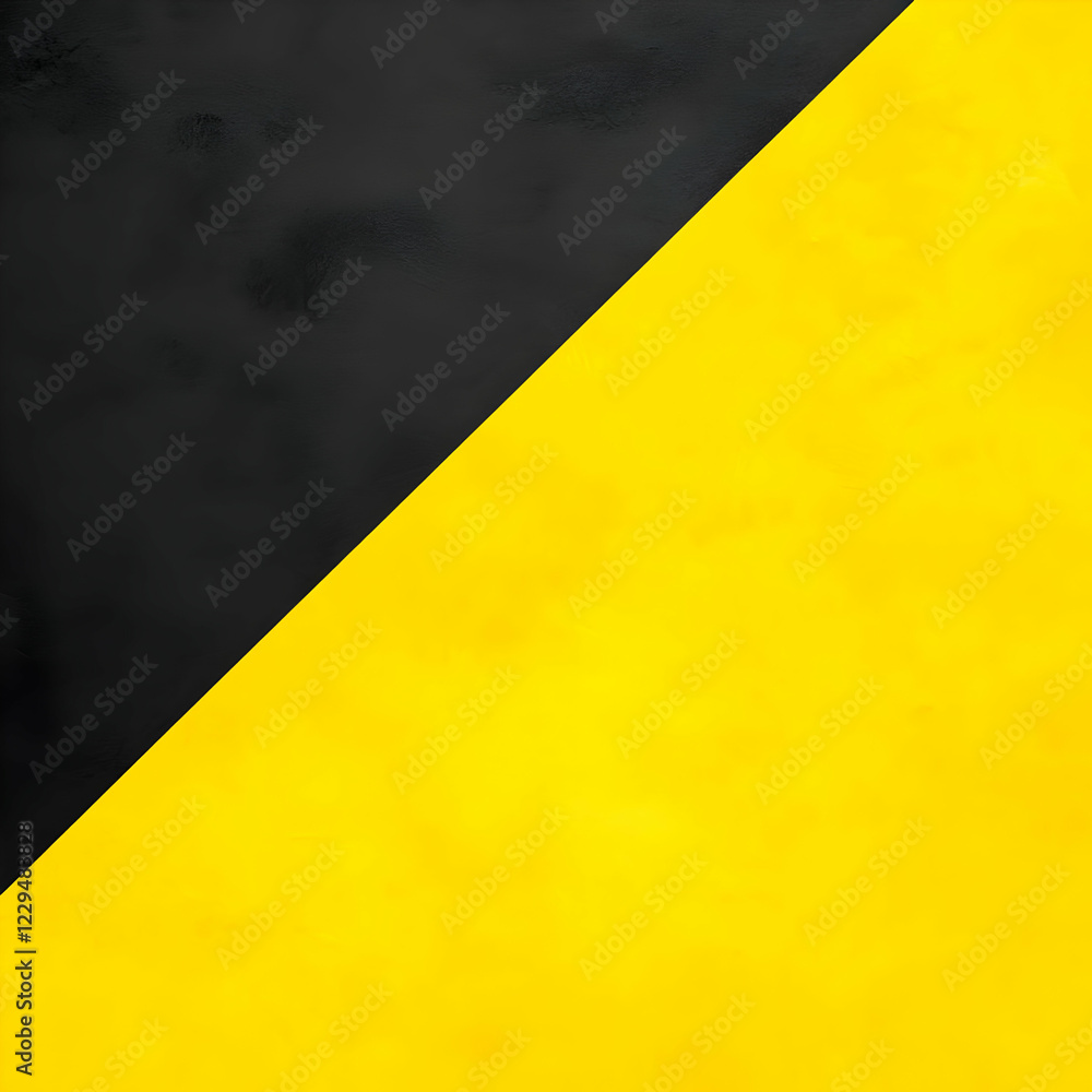 Poster abstract background features a diagonal divide of black and yellow with textured surfaces