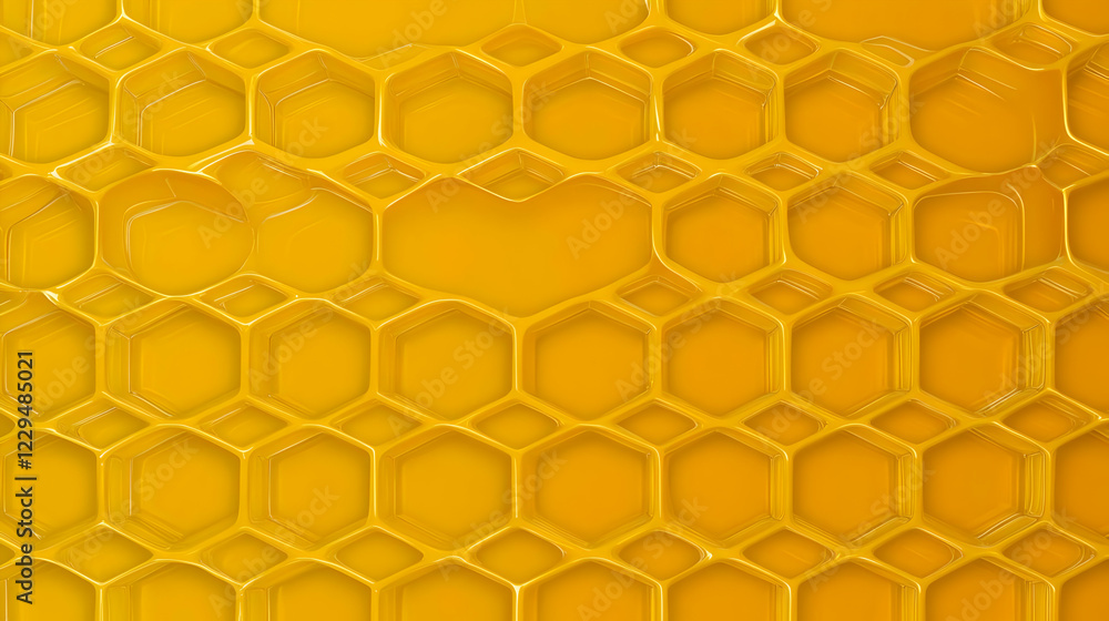 Poster glossy golden honeycomb pattern creates a visually appealing background for design projects