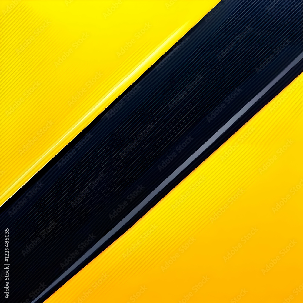 Poster abstract yellow and black background creates dynamic contrast with diagonal lines elegantly