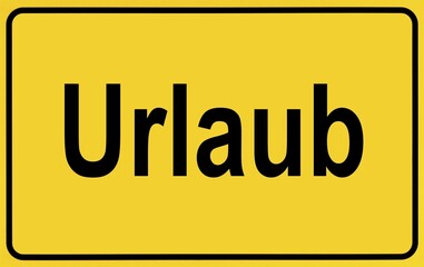 Sign city limits, symbolic image for the beginning of holidays