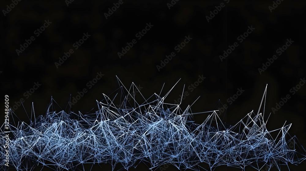 Aufkleber abstract blue lines form intricate network pattern on dark background gently and elegantly