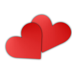 two hearts romantic valentines special.Wedding invitation card decor symbols