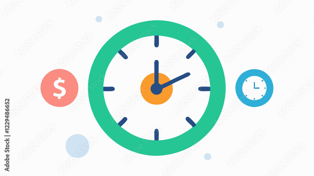 Poster time management a clock with cryptocurrency symbols as the hour markers emphasizing the timesensitiv