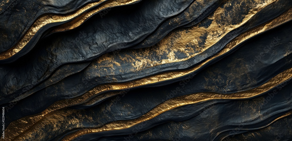 Poster abstract black and gold texture: a mesmerizing abstract pattern of black and gold, resembling swirli