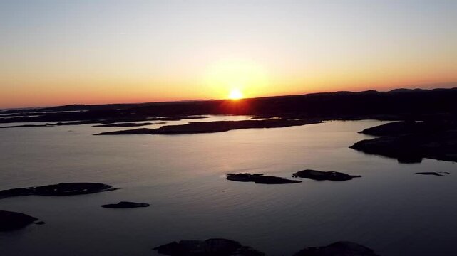 Serene Norwegian Sunset Over Coastal Islands