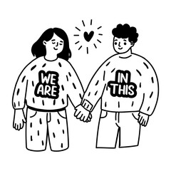 Friend support sticker in glyph style 