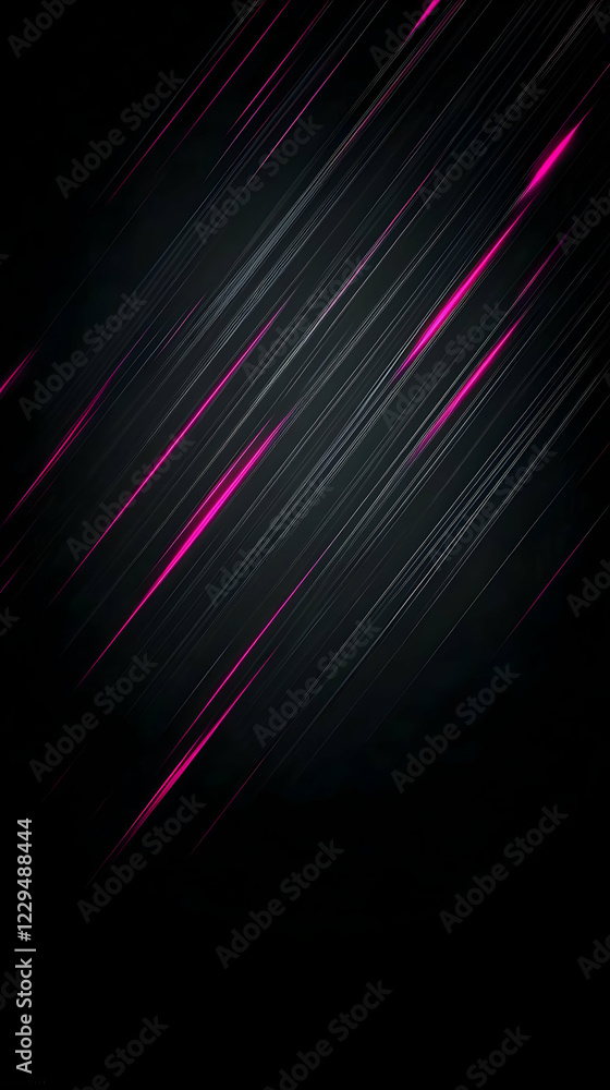 Poster diagonal pink and white streaks on a dark background create a dynamic abstract design