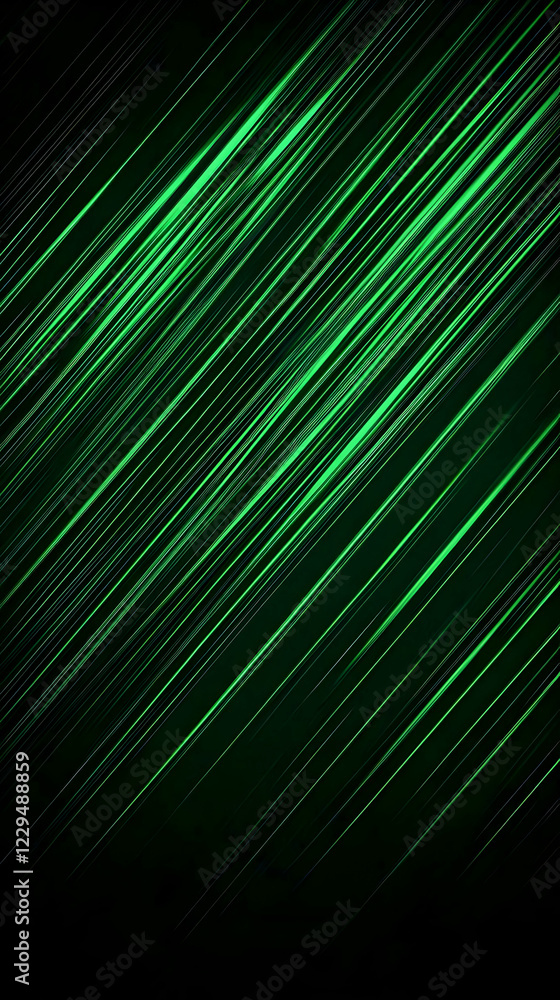 Poster abstract background with diagonal green lines creates dynamic visual in dark setting.