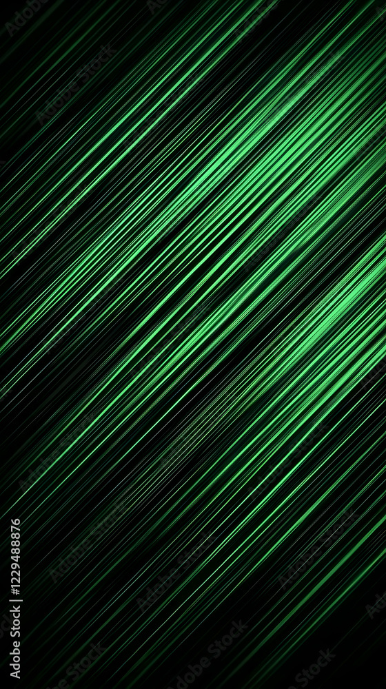 Poster Abstract Background with Diagonal Green Lines on a Black Background Creates a Dynamic Visual