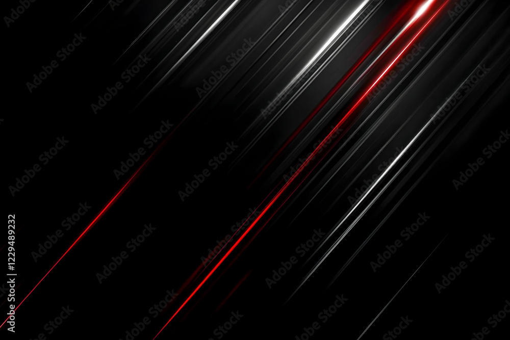 Poster abstract background with red and white diagonal lines on black dynamically
