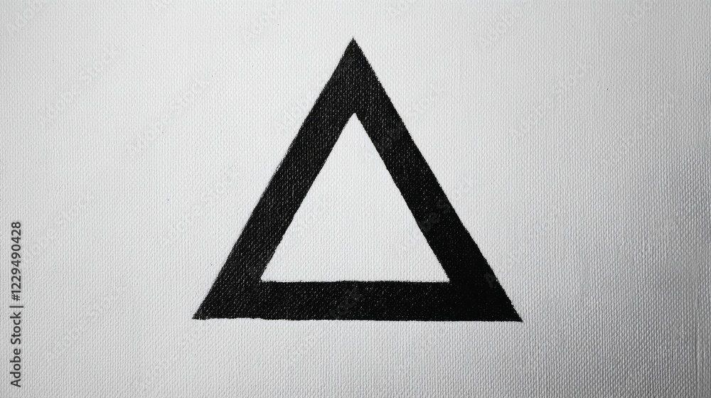 Poster a triangle is drawn on a white background. the triangle is black and has a white border. the triangl