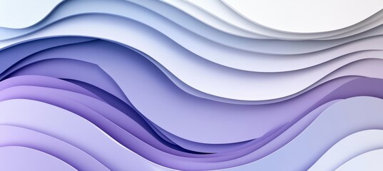 Obraz premium Soft Lavender 3D Wave Texture Background, Monochromatic Tones Abstract Design With Light And Flow.