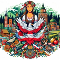 A set of traditional religious symbols of Poland