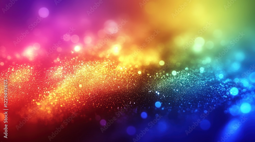 Poster Vibrant Colorful Abstract Background with Glittering Particles and Smooth Gradients