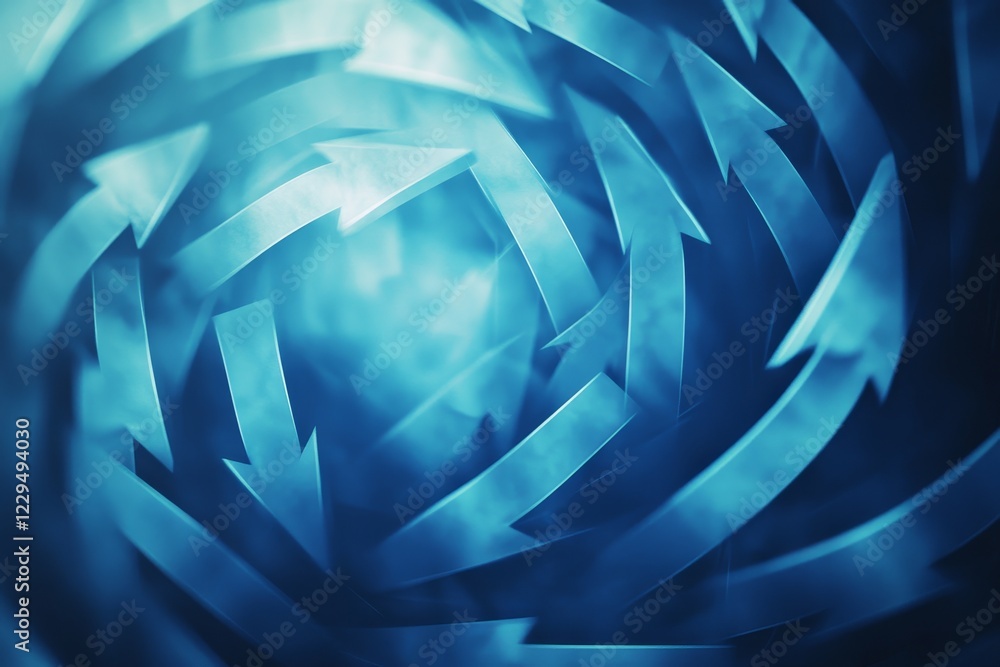 Poster dynamic blue arrows in motion: a captivating abstract design for technology themes