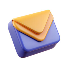  3D Email and Message Notification Icon for Digital Communication