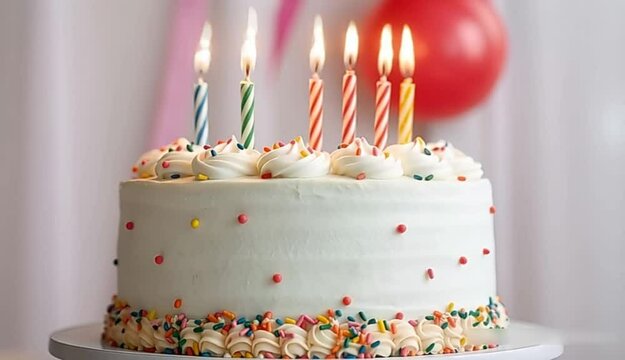 Happy birthday ,birthday cake with candles