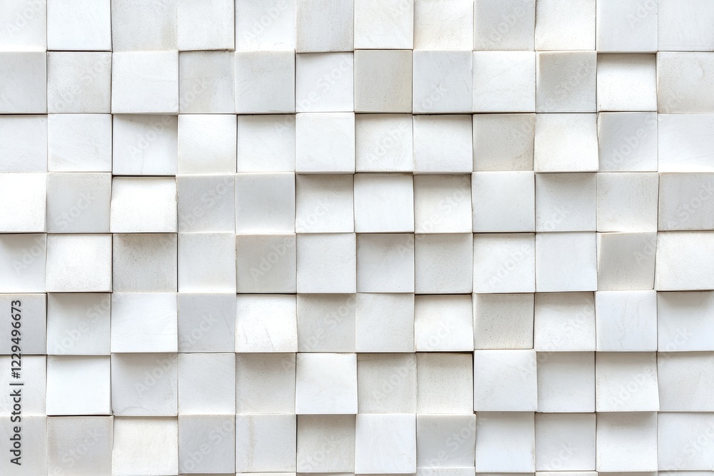 Poster this image features a stylish background of white and light gray squares, creating a modern and mini