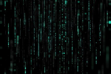 Abstract digital rain of binary code streams down seamlessly, creating a futuristic backdrop.