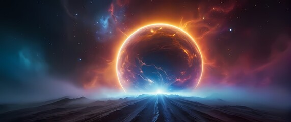 An energetic depiction of a cosmic race highlighting exhilarating moments amid colors