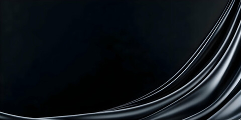 Dark Gray Satin Fabric Drapes Elegantly Against a Black Backdrop with Soft Lighting.