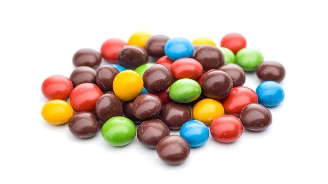 A colorful assortment of chocolate candies.
