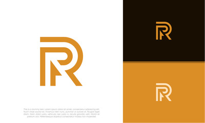 Initials R logo design. Initial Letter Logo. Innovative high tech logo template.	
