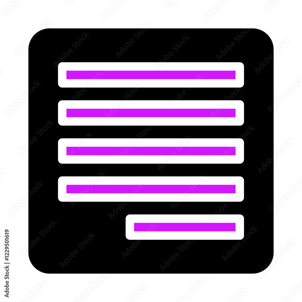 Poster document icon with rounded corners and violet lines