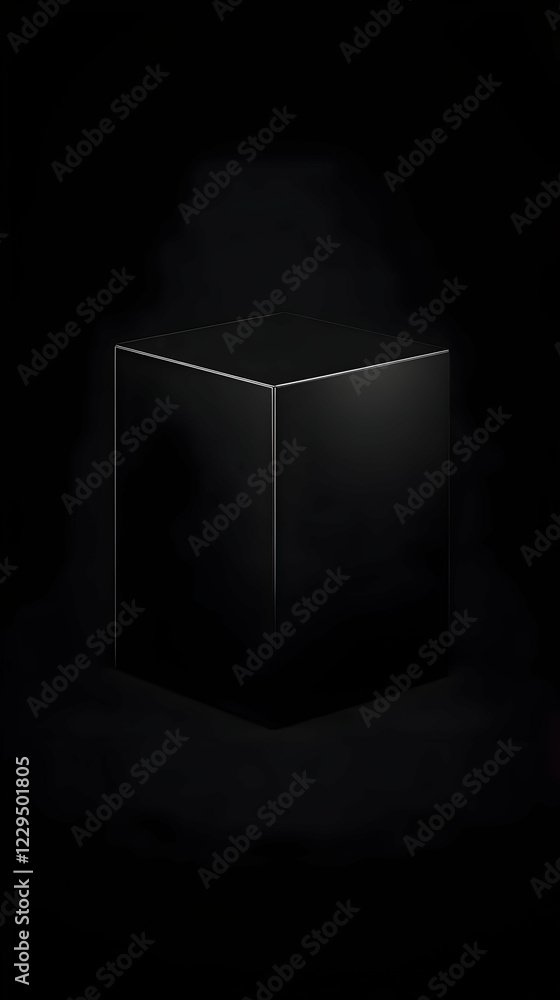 Poster a mysterious black cube sits on a dark background, creating an enigmatic scene.