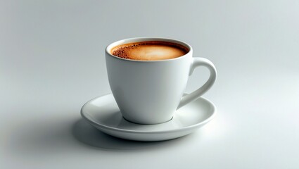 Obraz premium Elegant minimalist espresso cup on white background