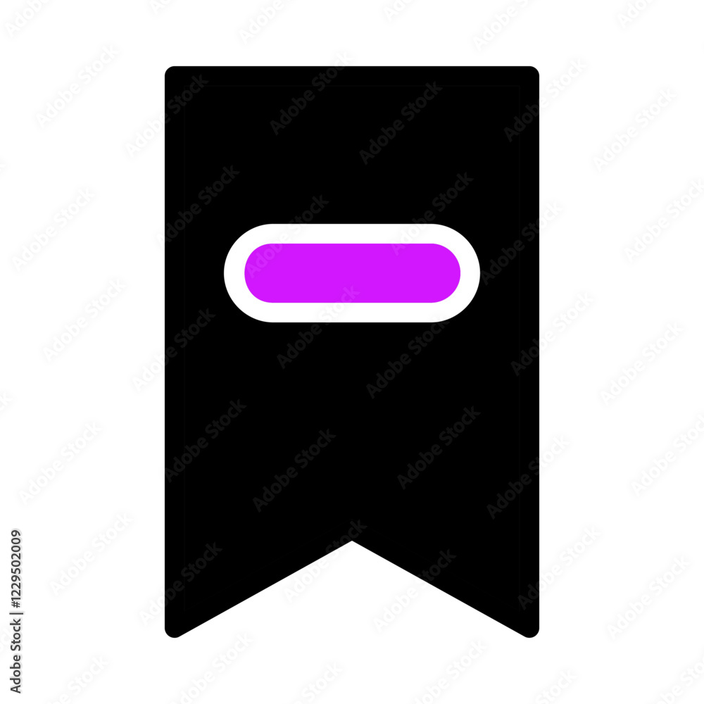 Poster simple bookmark with rounded shape and purple color