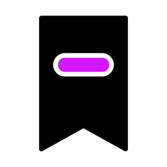 Simple Bookmark with rounded shape and purple color